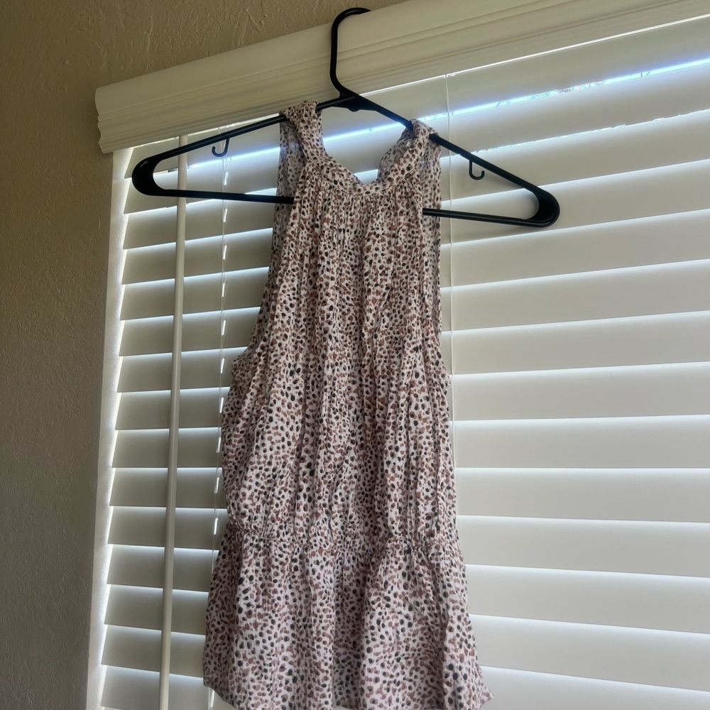 Sleeveless Pink and Black Patterned Top